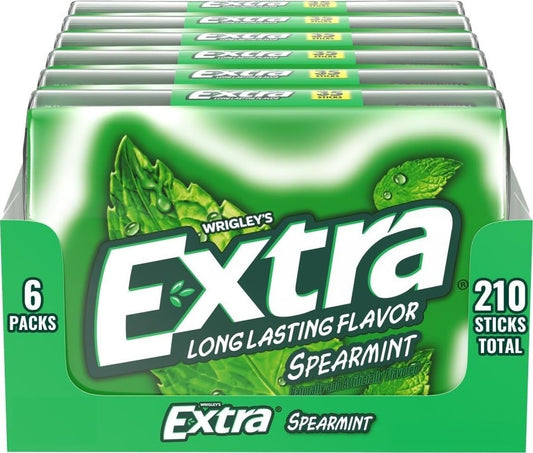 EXTRA Spearmint Sugar Free Chewing Gum Mega Packs - 35 Stick (Pack of 6)