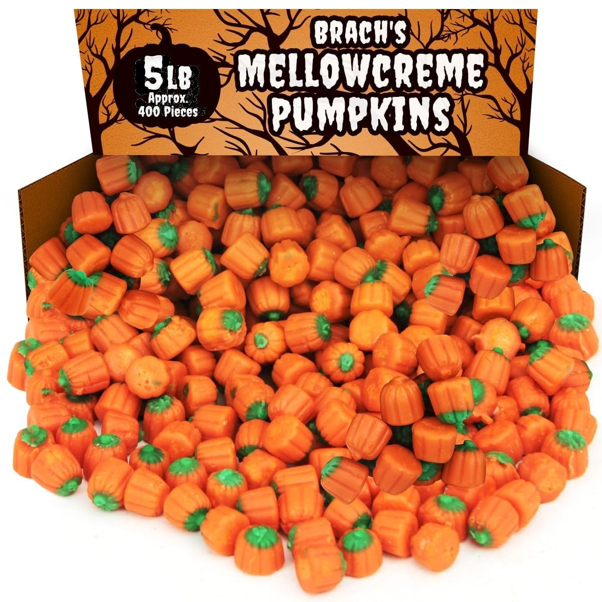Mellowcreme Pumpkin Candy, Perfect Pumpkin Candies for Halloween Parties (5 Pounds Approx. 400 Pieces)