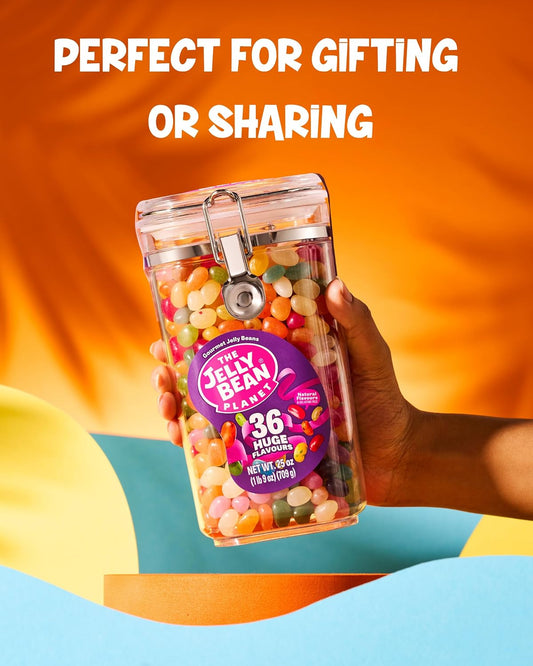 The Jelly Bean Planet, Gourmet Jelly Beans Bulk 25 Oz Jar - 36 Natural Fruit Flavors