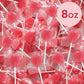 Heart Shaped Lollipops, Allura Red, Bulk, 8 Oz