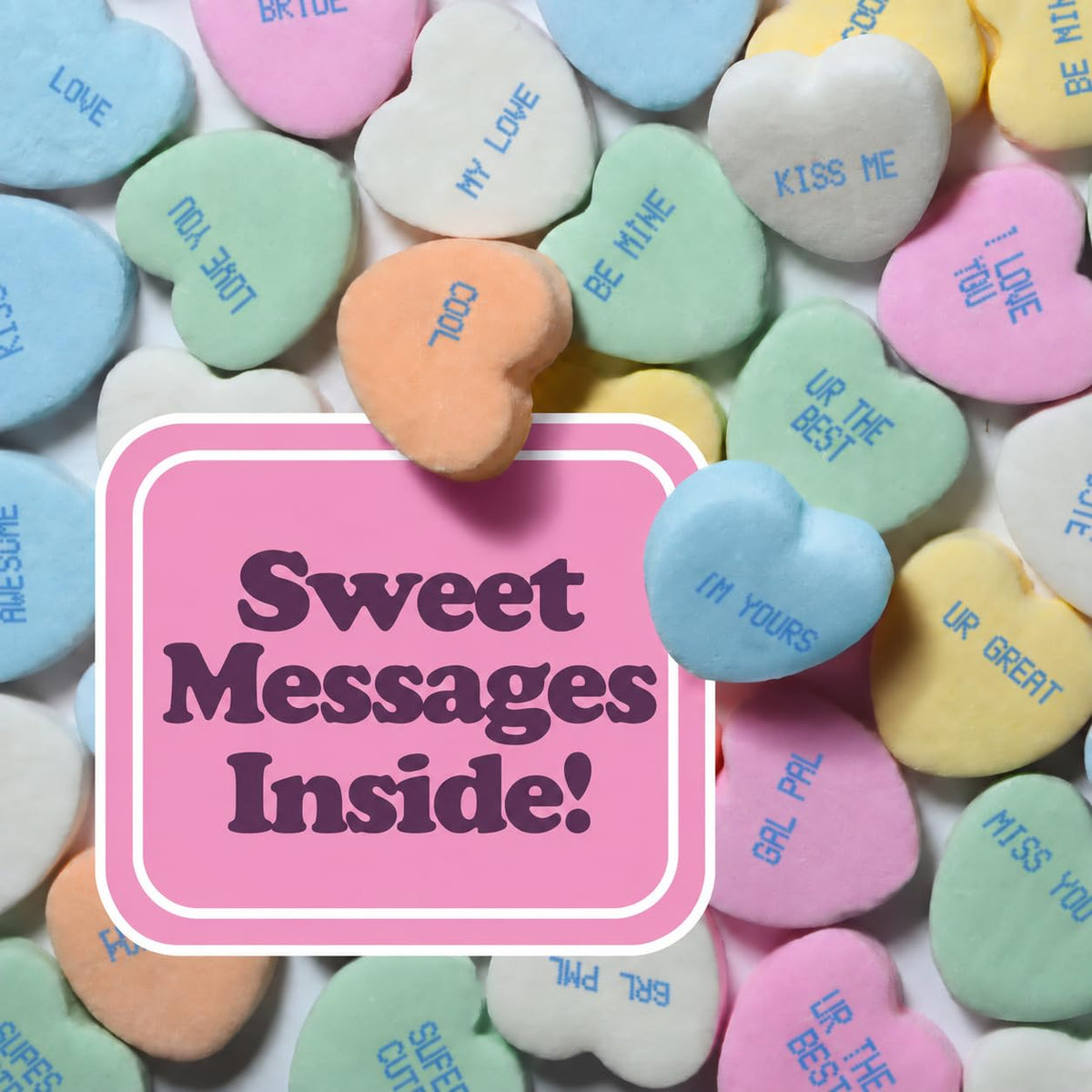 Large Conversation Hearts Candy, 1LB Bulk Bag, Valentine’s Day Candy Hearts