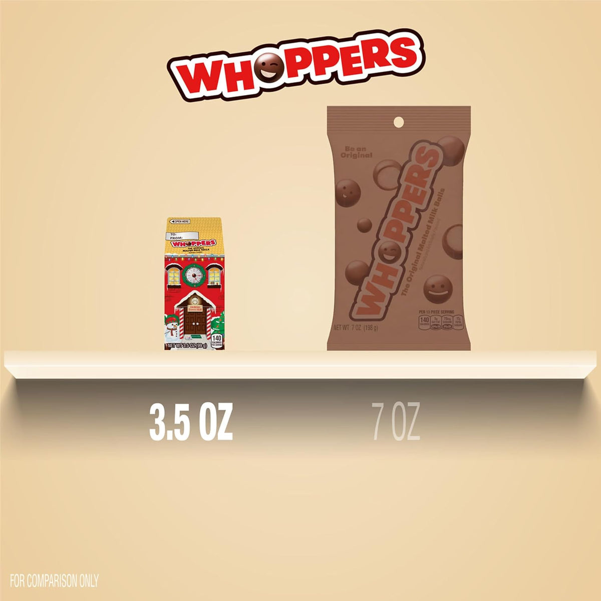 WHOPPERS Malted Milk Balls Chocolate Candy Carton, 3.5 Oz