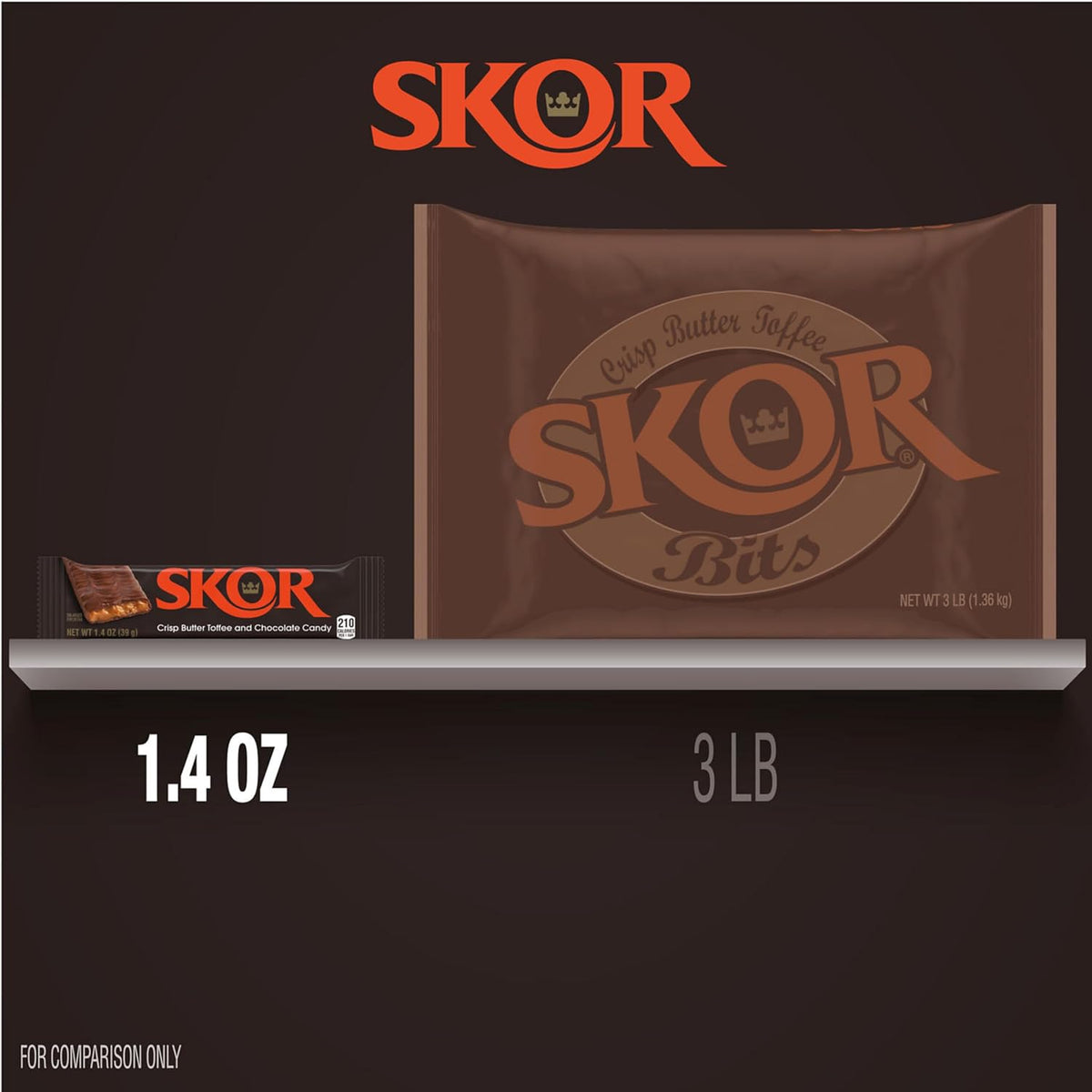 SKOR Crisp Butter Toffee Chocolate Candy Bars, 1.4 Oz, 18 Ct