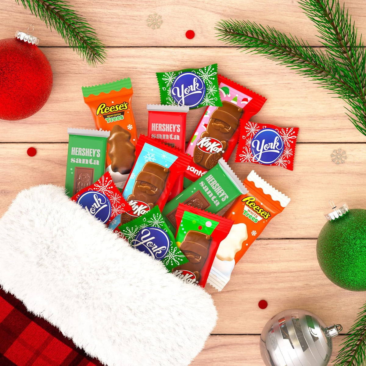 HERSHEY'S, REESE'S, YORK Assorted Chocolate Christmas Candy, 32.45 Oz
