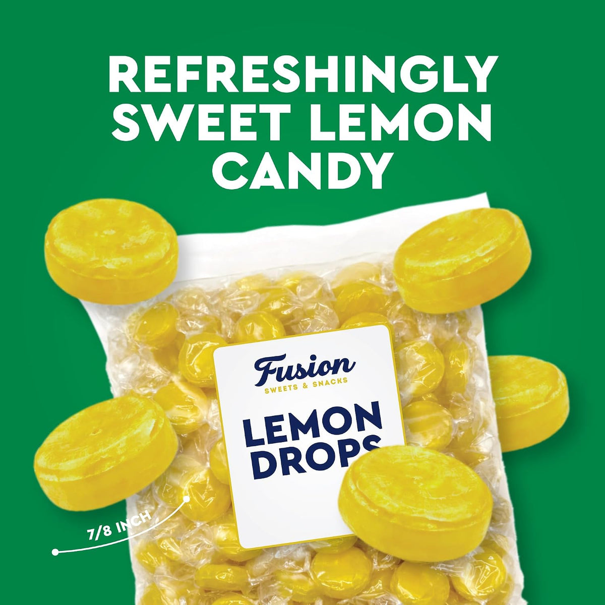 Lemon Drops Hard Candy, Individually Wrapped, Bulk 1Lb, Gluten-Free