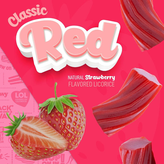 Wiley Wallaby Classic Red Strawberry Licorice Candy, Soft & Chewy, 24Oz, 2Pk