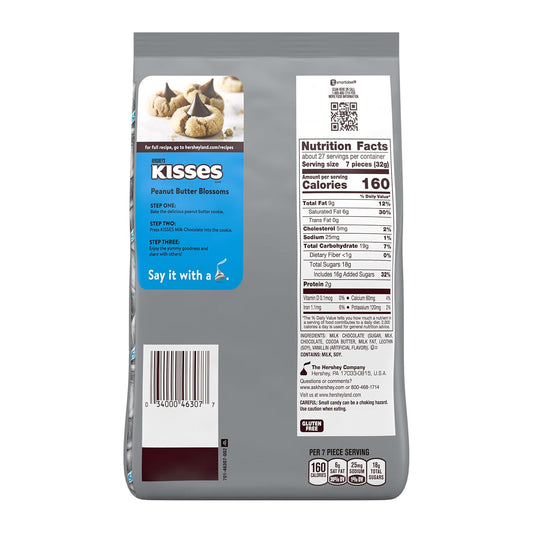 HERSHEY'S KISSES Milk Chocolate Candy Bulk Party Pack, 30 Oz