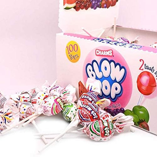 Charms Blow Pop Lollipops - Individually Wrapped Dual Candy and Gum Suckers - 100 Count (4 Lb 1 Oz.)