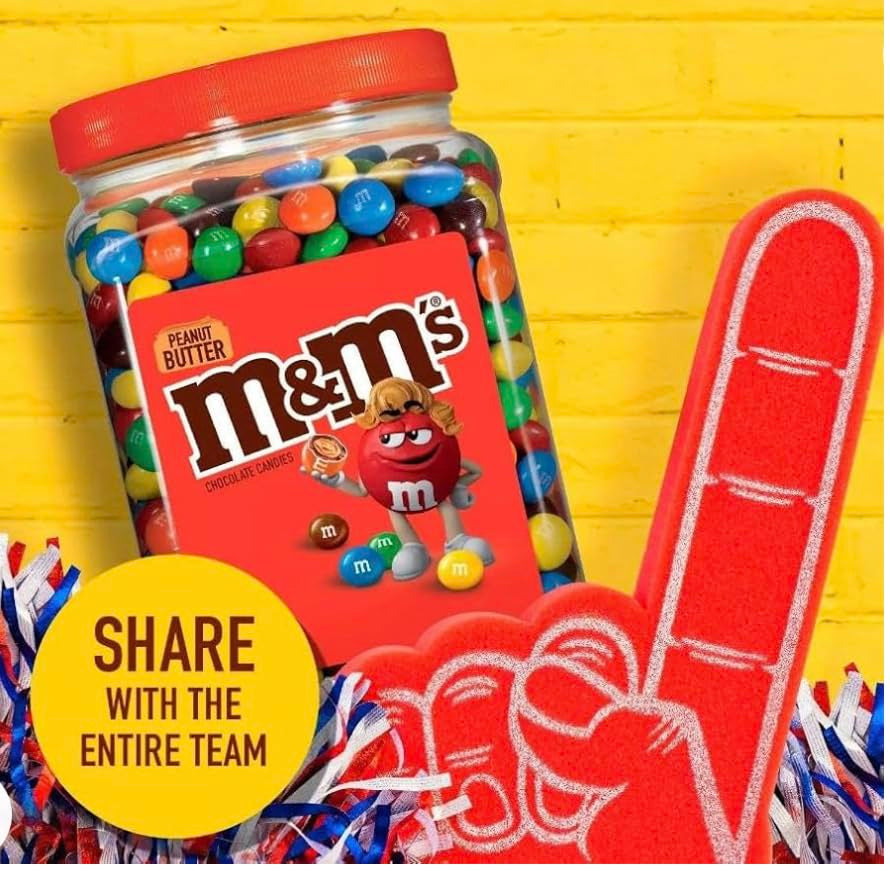 M&MS Bulk (M&MS) Peanut Butter Milk Chocolate (2 Packs) Candy Jar (110 Oz) 