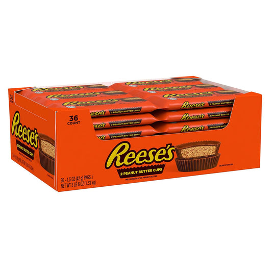 REESE'S Milk Chocolate Peanut Butter Cups, Candy Packs, 1.5 Oz (36 Count)
