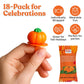Pumpkin Candy 3D Ring Pops - 18 Individually Wrapped Suckers Bulk Pack - Thanksgiving Treats