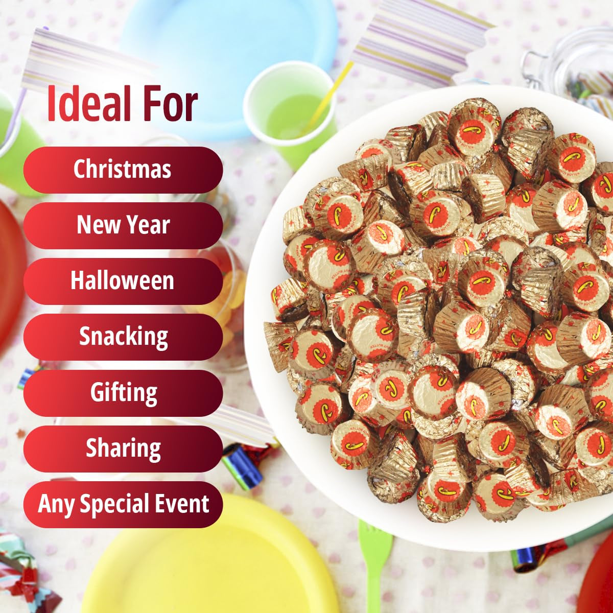 Peanut Butter Miniature Cups, 2Lb Pack of Peanut Butter Cups Bulk, Perfect Reescups 