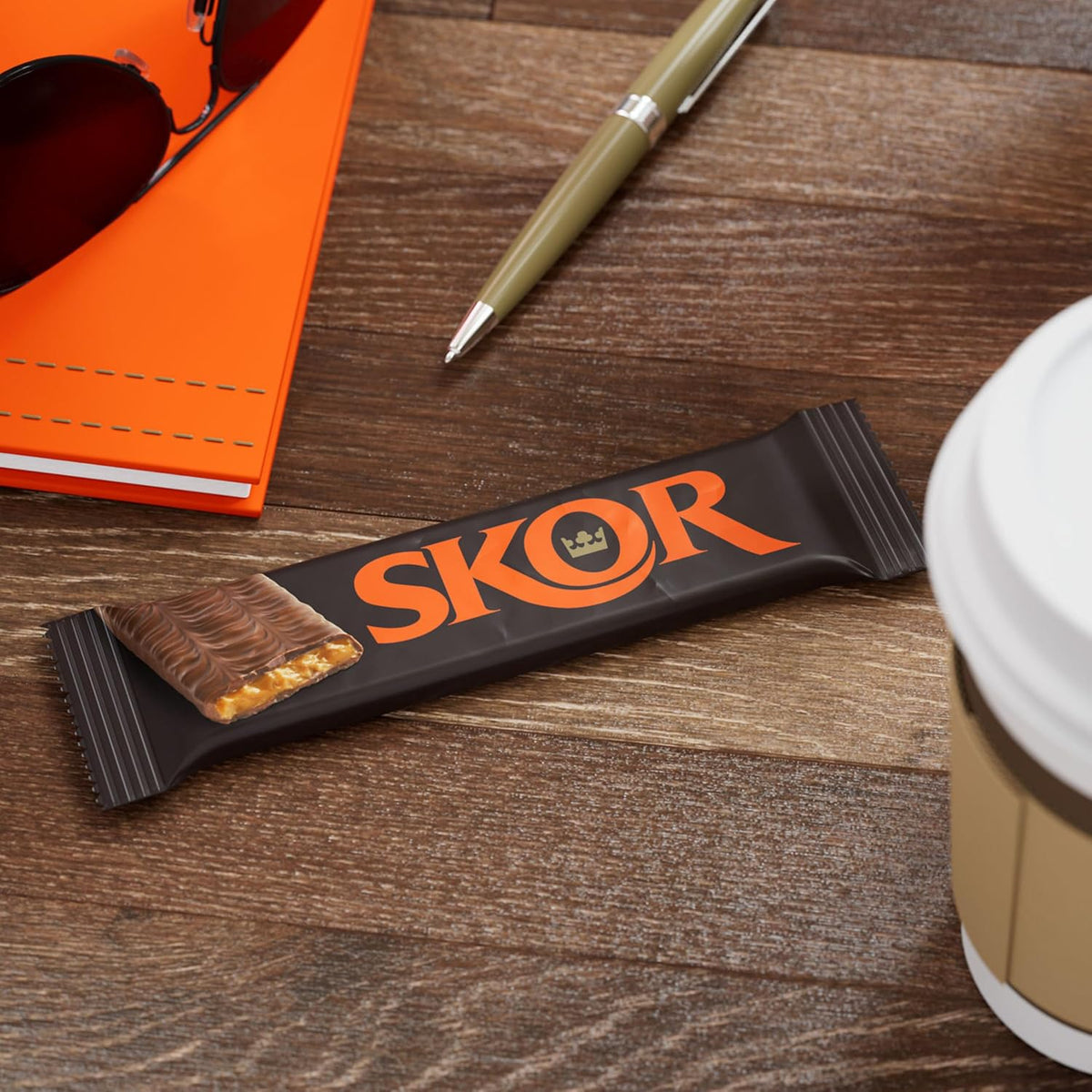 SKOR Crisp Butter Toffee Chocolate Candy Bars, 1.4 Oz, 18 Ct