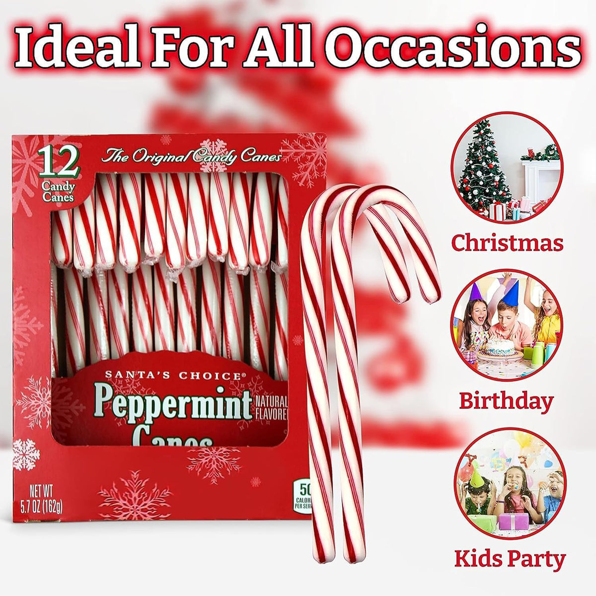 Brach's 12 Peppermint Candy Canes, 12 Count (Pack of 3)