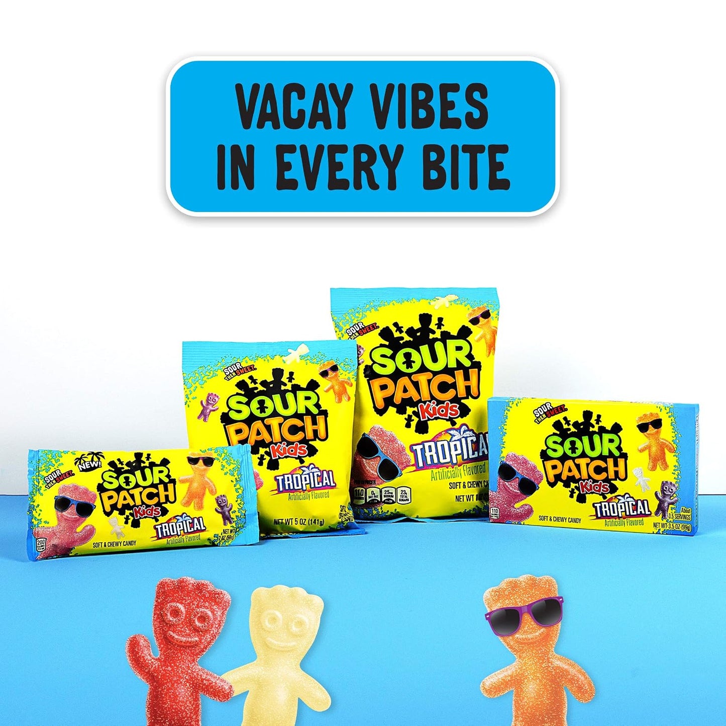 SOUR PATCH KIDS Tropical Soft & Chewy Gummy Candy, Bulk Candy, 12 - 3.5 Oz Boxes