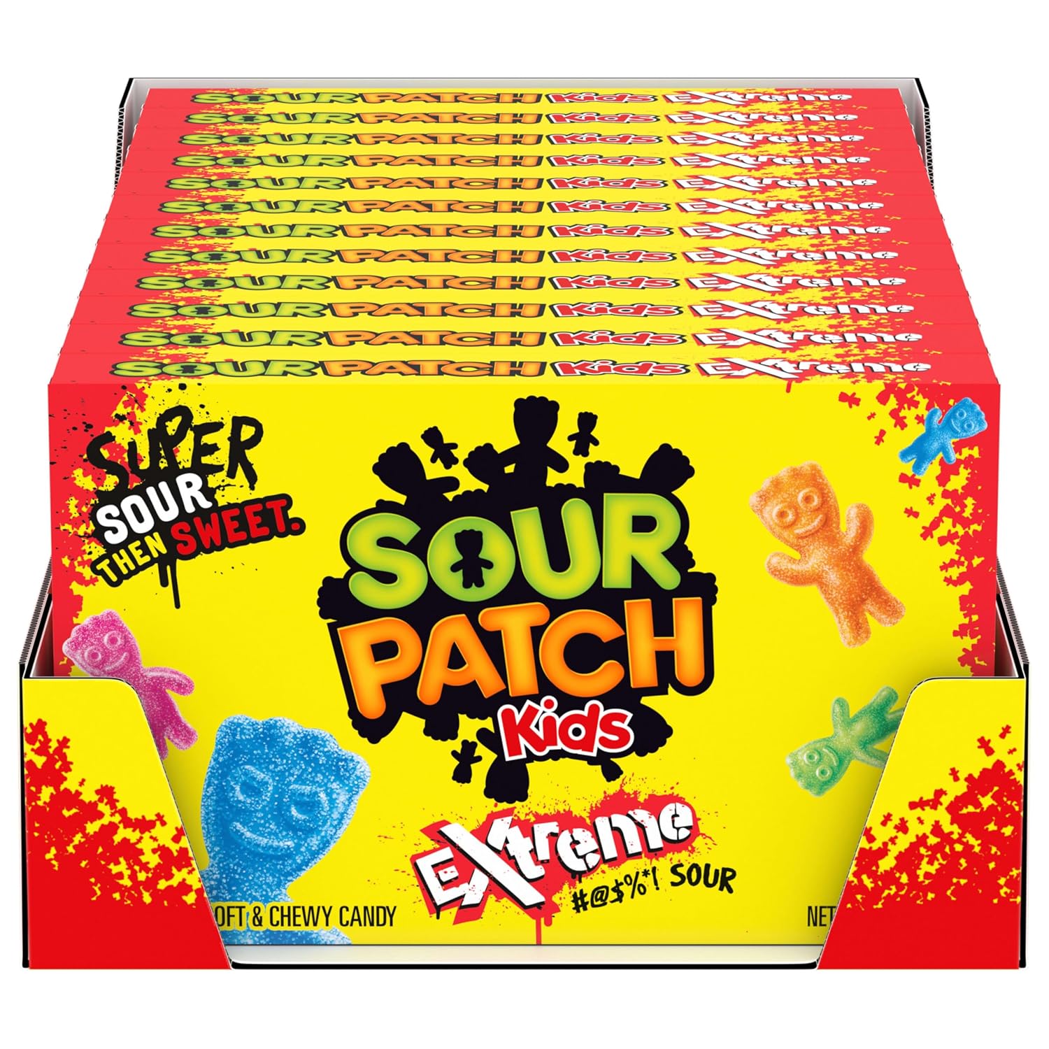 SOUR PATCH KIDS Extreme Sour Soft & Chewy Gummy Candy, Bulk Candy, 12 - 3.5 Oz Boxes