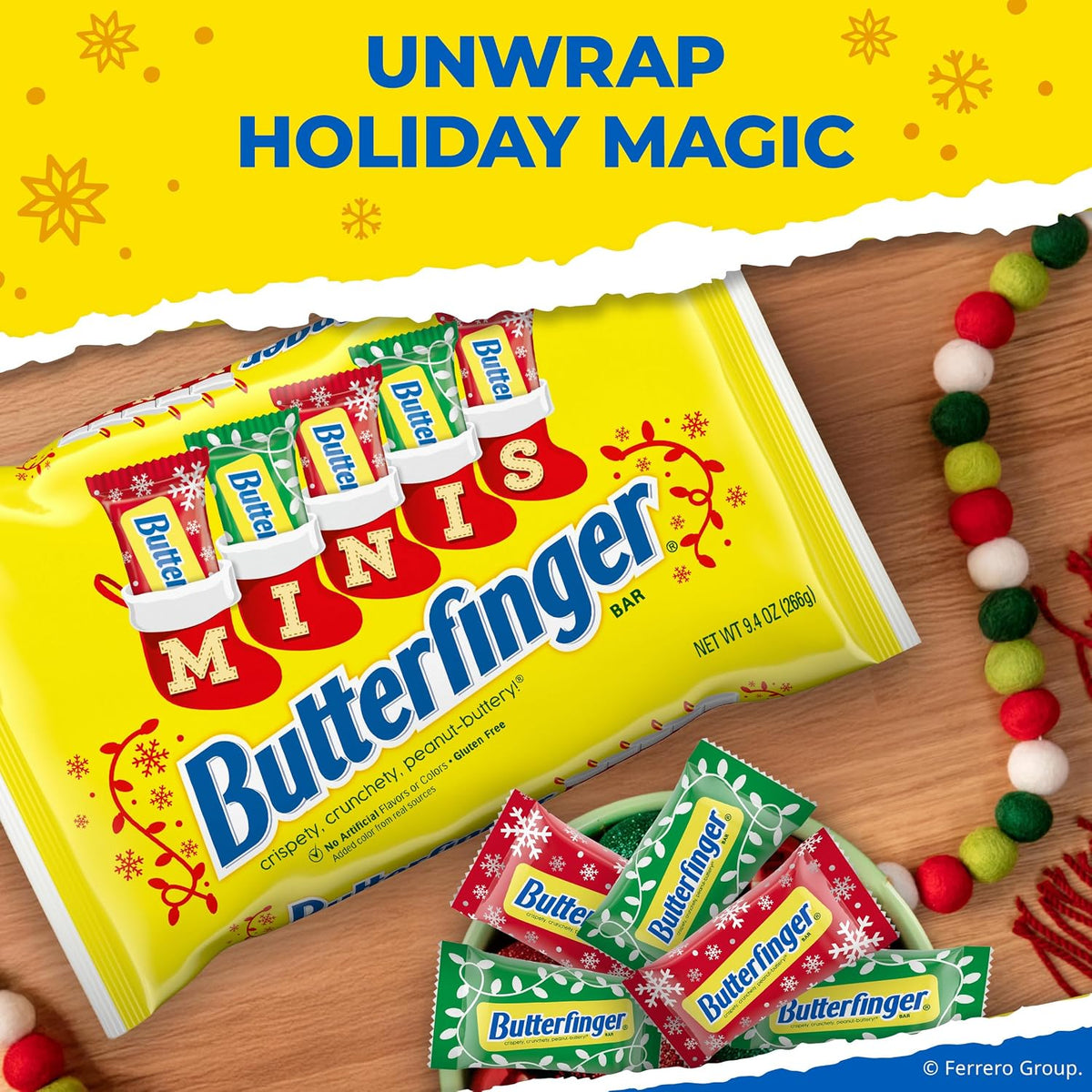 Butterfinger Minis, Peanut-Buttery Holiday Candy Bars, 9.4 Oz