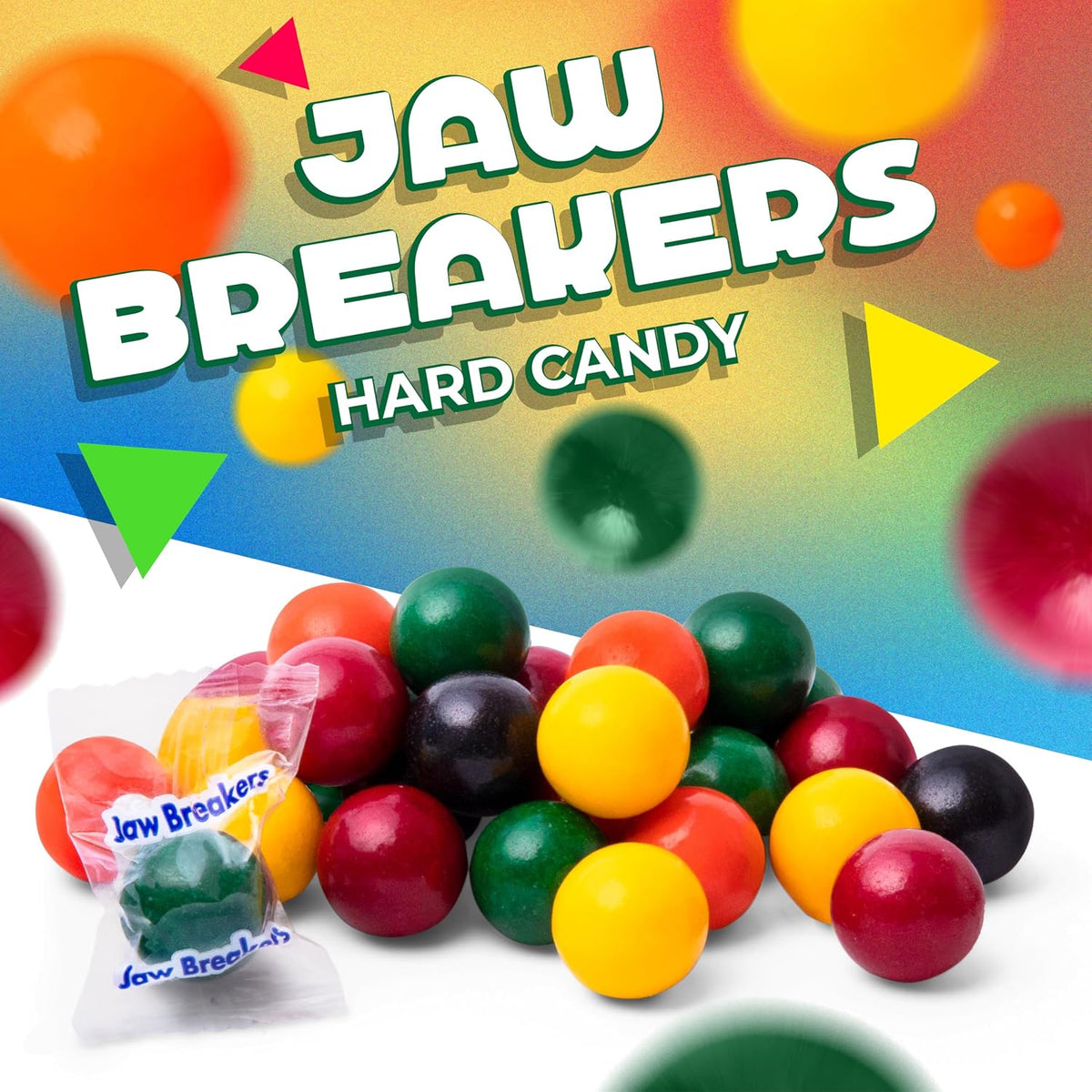 Jawbreakers Hard Candy, Fruit Flavored Assortment, 1 Lb Bag