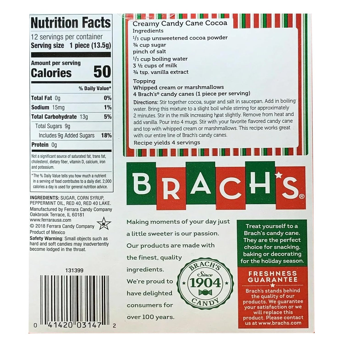 Brach's 12 Peppermint Candy Canes, 12 Count (Pack of 3)