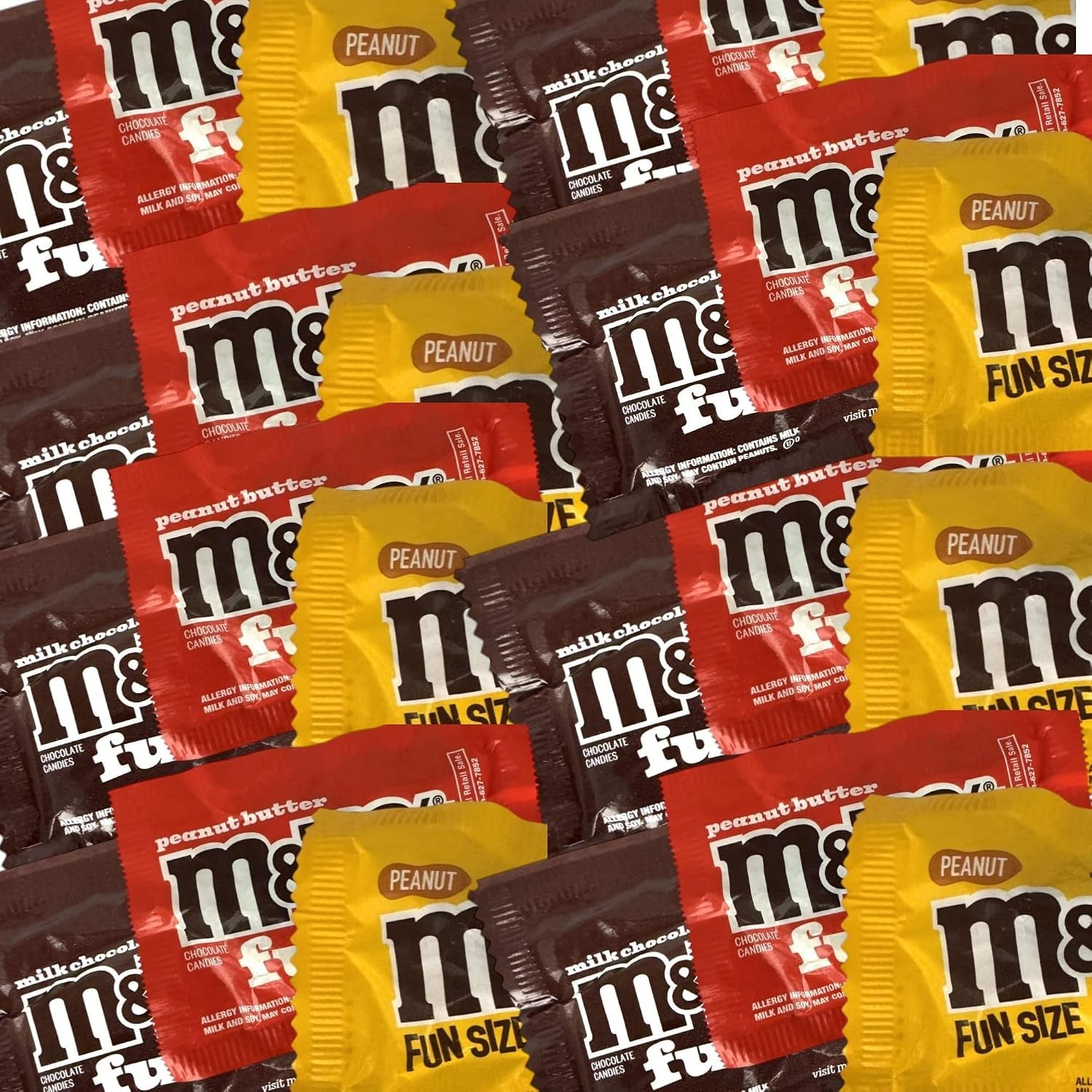 M&M's Assorted Fun Size Packs Milk Chocolate, Peanut, Peanut Butter-1.5 Lbs 