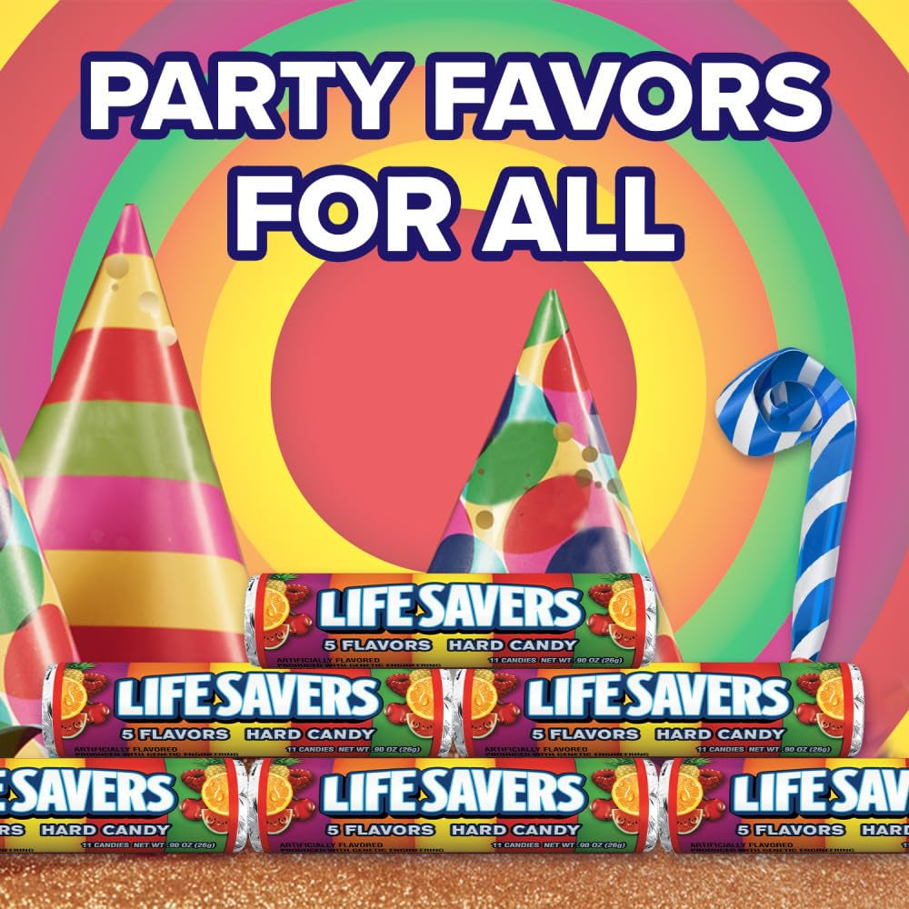 LIFE SAVERS 5 Flavors Hard Candy, Bulk, 1.14 Oz Roll, 20 Pack