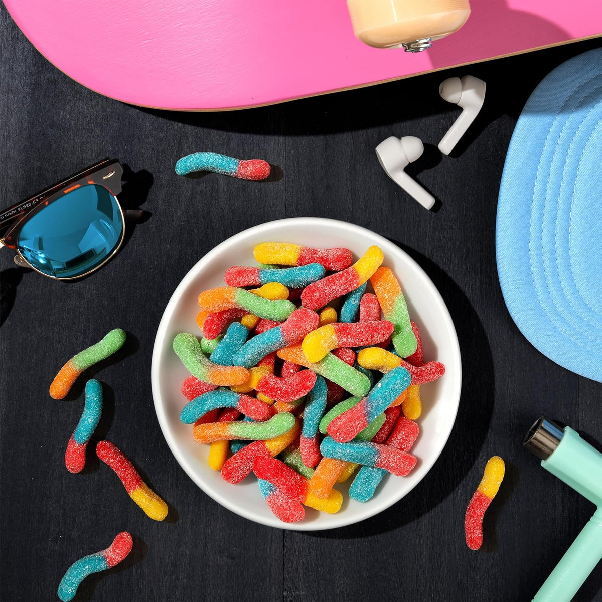Trolli Sour Brite Crawlers Candy, Sweet & Sour Gummy Worms, Bulk Bag, 5 Lb