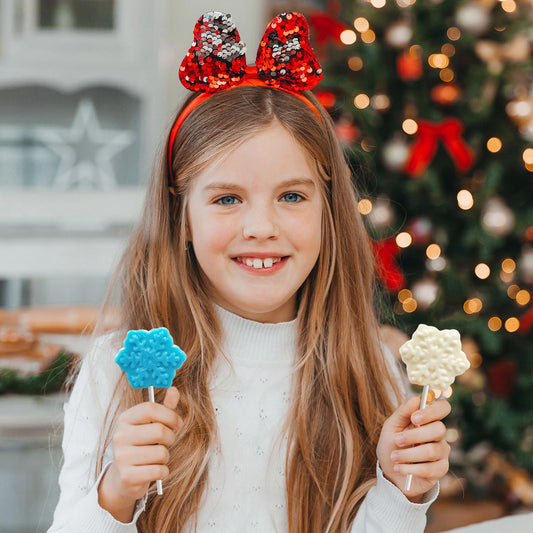 Fruidles Christmas Snowflake Candy Lollipop, Fruit-Flavored Chewables Party Favors 12-Pack