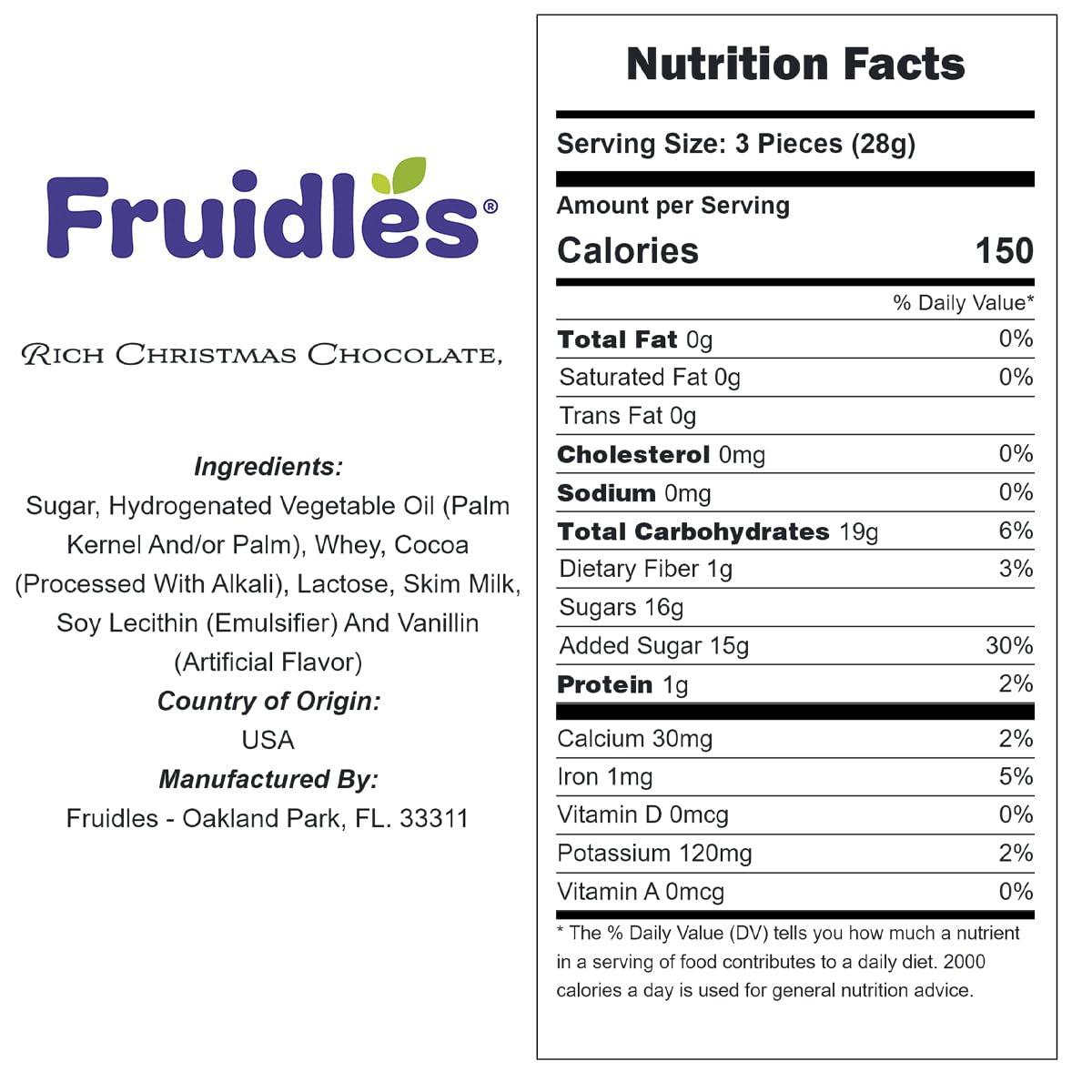 Fruidles Rich Christmas Chocolate Presents Squares Design, Smooth & Creamy Chocolate Presents (Half-Pound)