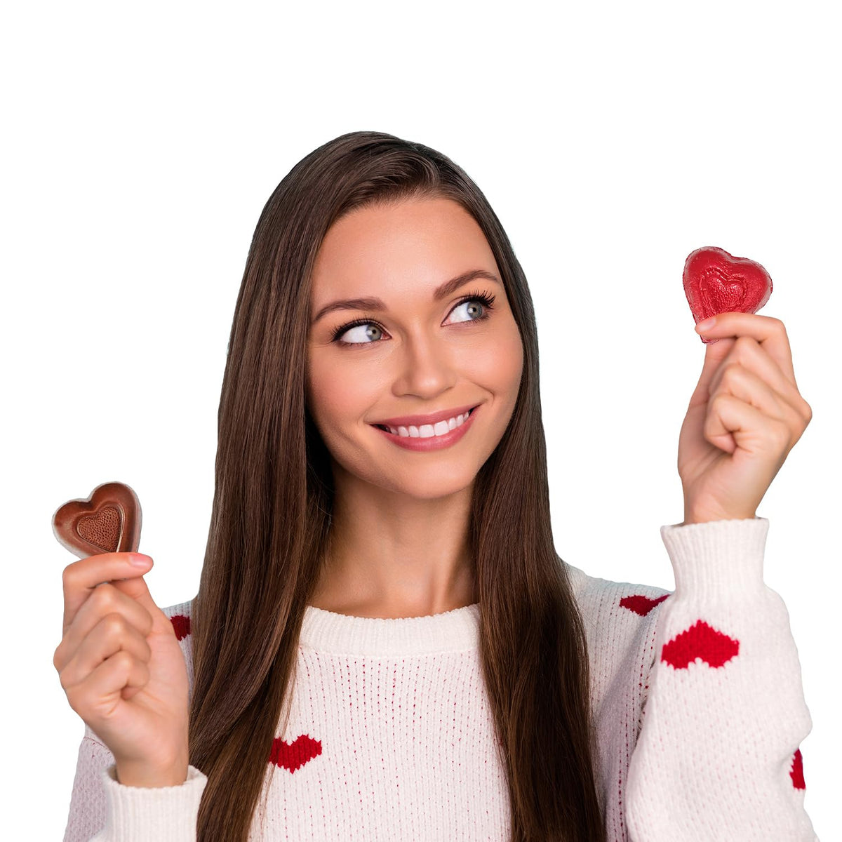 Half Pound Fruidles Valentine's Day Milk Chocolate Hearts, Red Individually Wrapped Foils