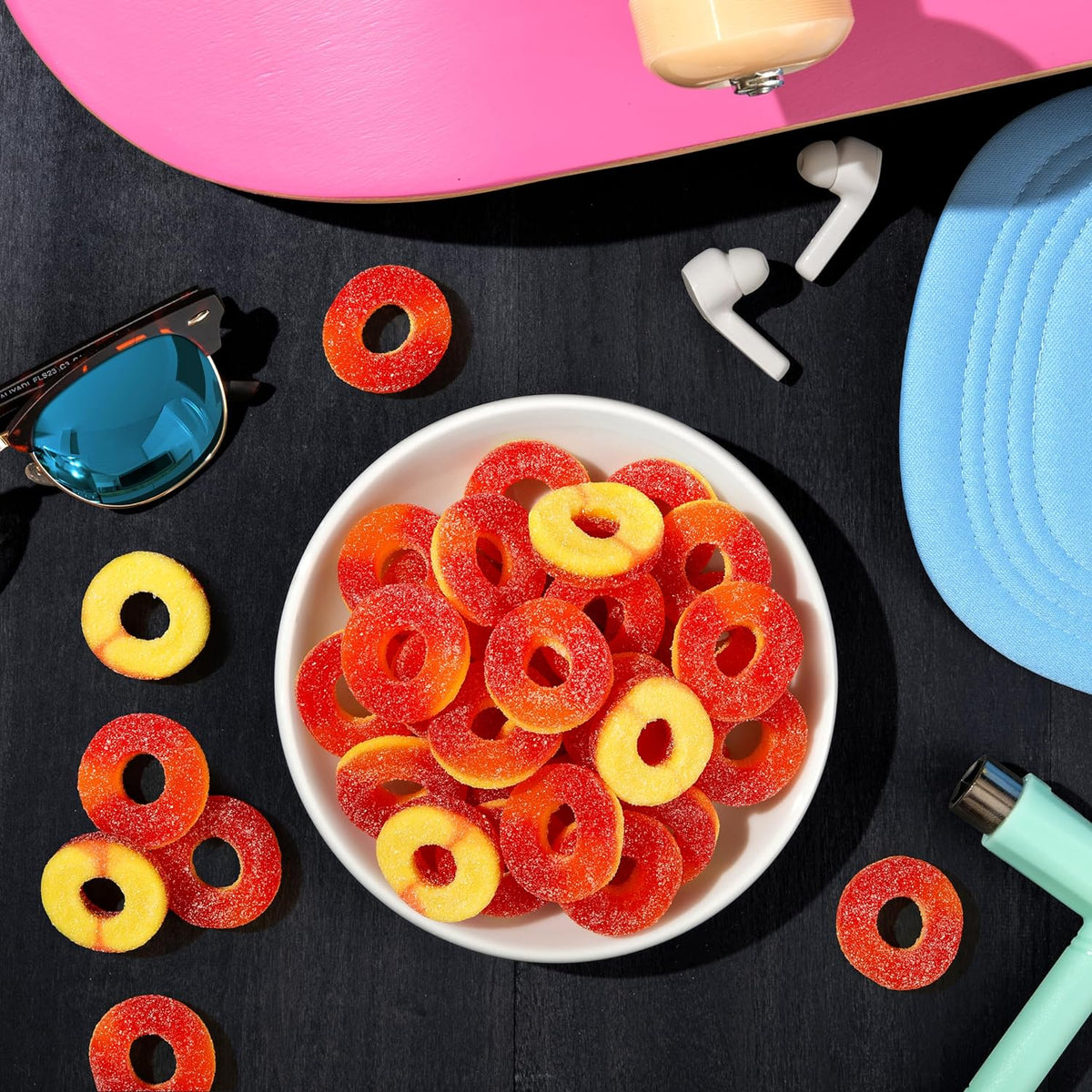 Trolli Peachie O'S Sour Gummy Rings Candy, Bulk Bag, 5 Lb