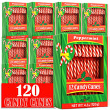 Candy Canes Peppermint Flavored 120 Pieces Individually Wrapped Red & White - Holiday Edible Regular Size Bulk Pack Candy Cane