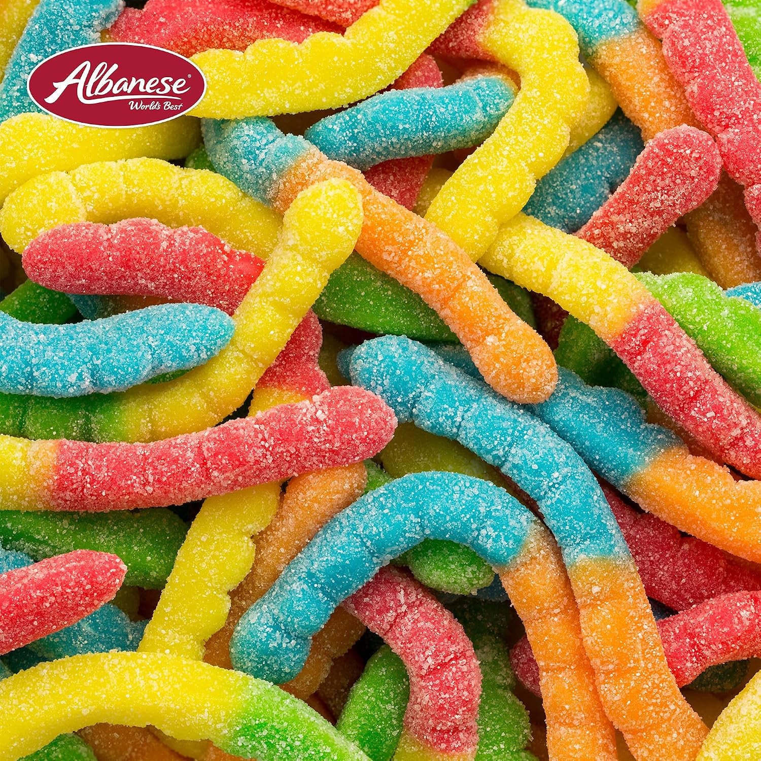 Albanese Candy, Sour Large Neon Gummi Worms, 4.5-Pound Bag