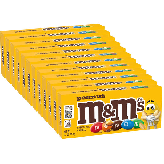M&M'S Peanut Chocolate Candy Movie Theater Box 3.1 Ounce (Pack of 12)