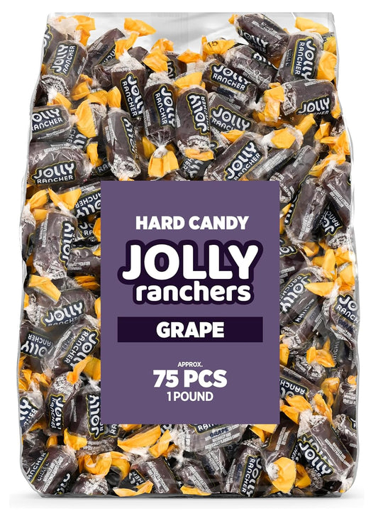Grape Jolly Ranchers Hard Candy – Original Flavor – 1 LB Bulk Bag (Approx. 75 Pieces)