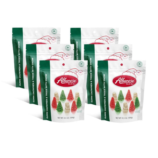 Albanese Gummi Snowmen & Trees with Snow, 6.5 Ounce (Pack of 6)