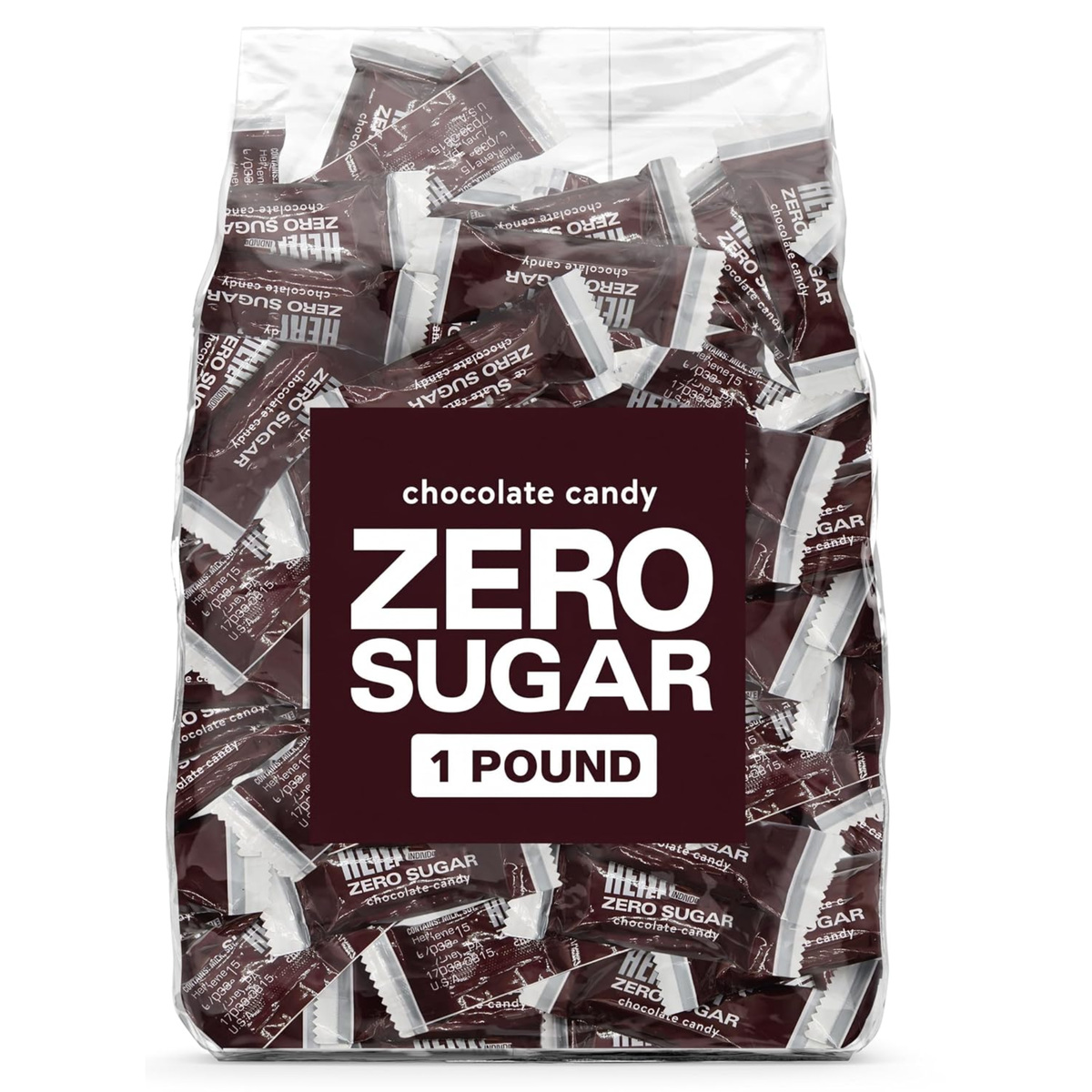 Zero Sugar Milk Chocolate Candy Bars - Approx. 56 Individually Wrapped Sugar Free Mini Chocolate Bars