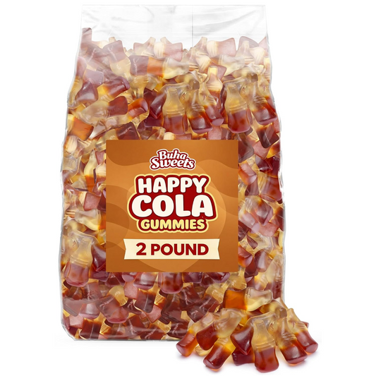 Happy Cola Gummy Candy 2 Pound Bag – Bulk Chewy Cola-Flavored Gummy Bottles Candies