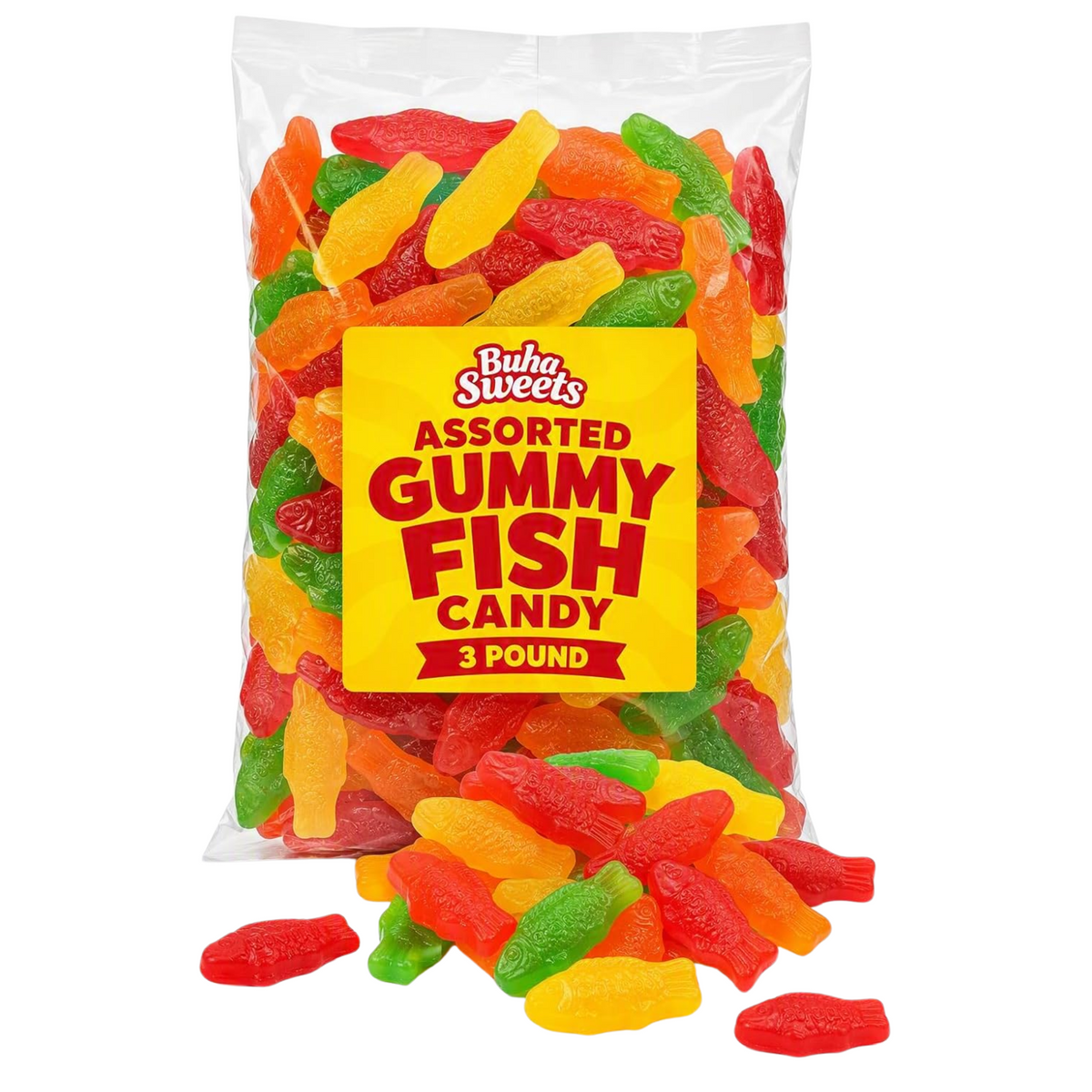 Bulk Gummy Fish Candy – 3 lb Bag of Assorted Fruit-Flavored Gummy Candy