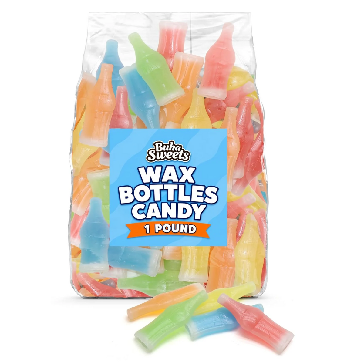 Wax Bottles Candy – 1 lb Bulk Bag of Classic Retro Wax Soda Bottles with Fruity Juice