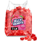 Bulk Heart Shaped Jelly Beans Valentine’s Day Candy 3 Pound - Assorted Fruit Flavors, Festive Red & Pink Candy Hearts