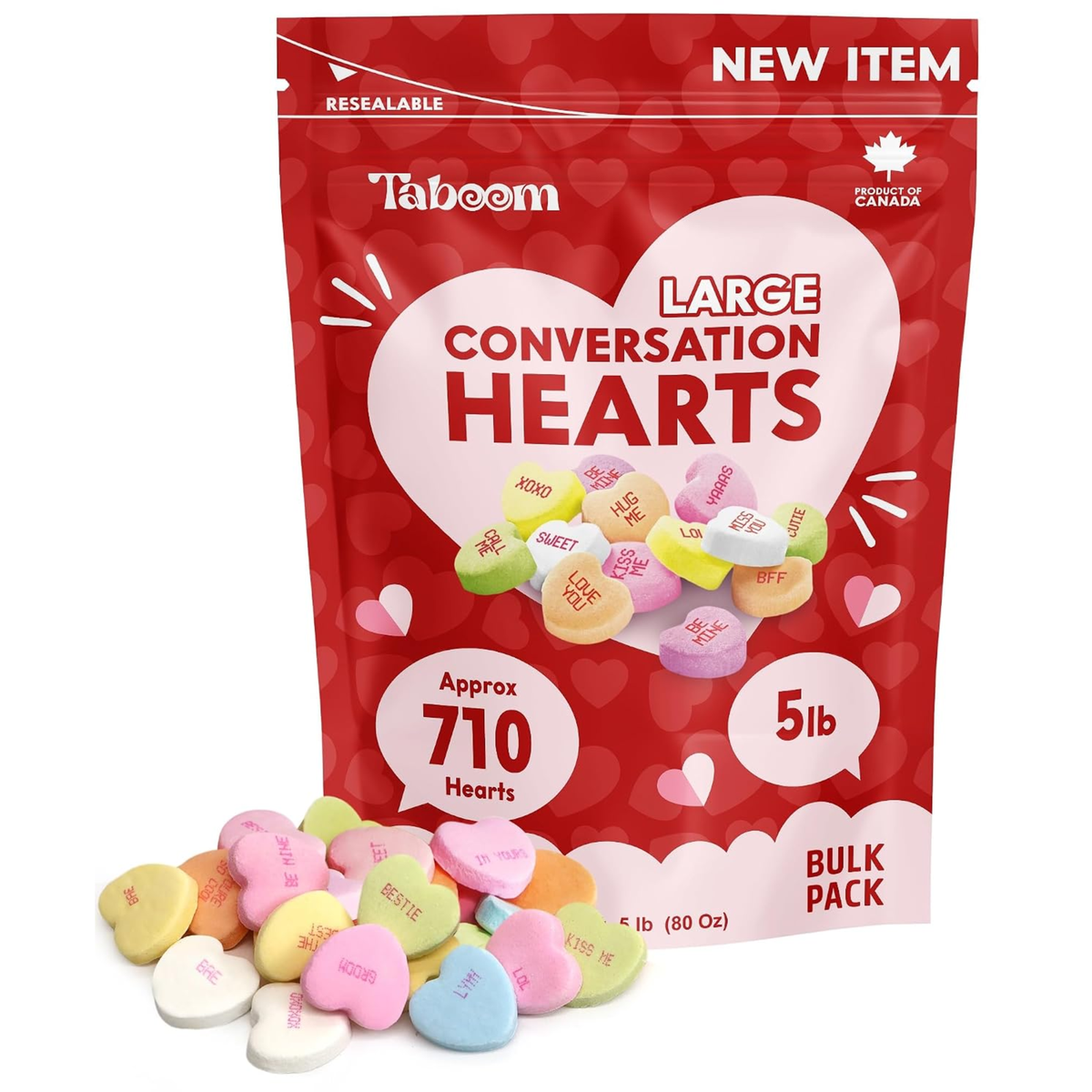 Bulk Large Conversation Hearts 5Lb Valentine's Day Candy