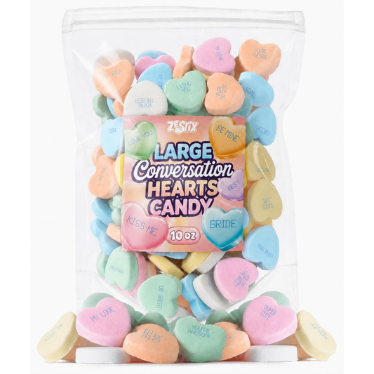 Large Conversation Hearts Candy, 10 Oz, Valentine’s Day Candy Hearts