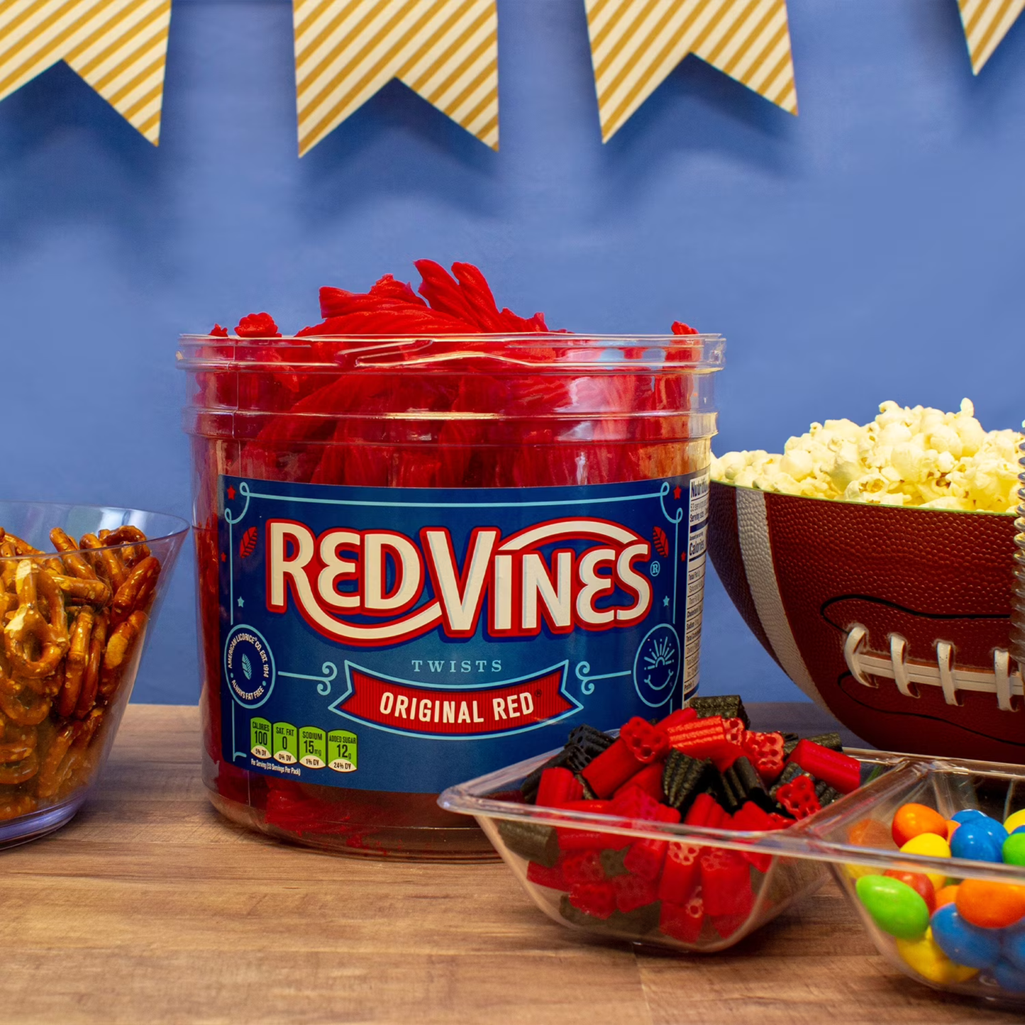 Red Vines Licorice Candy Original Red Flavor Soft Chewy Candy Twists, Red Licorice 3.5 Lb Jar