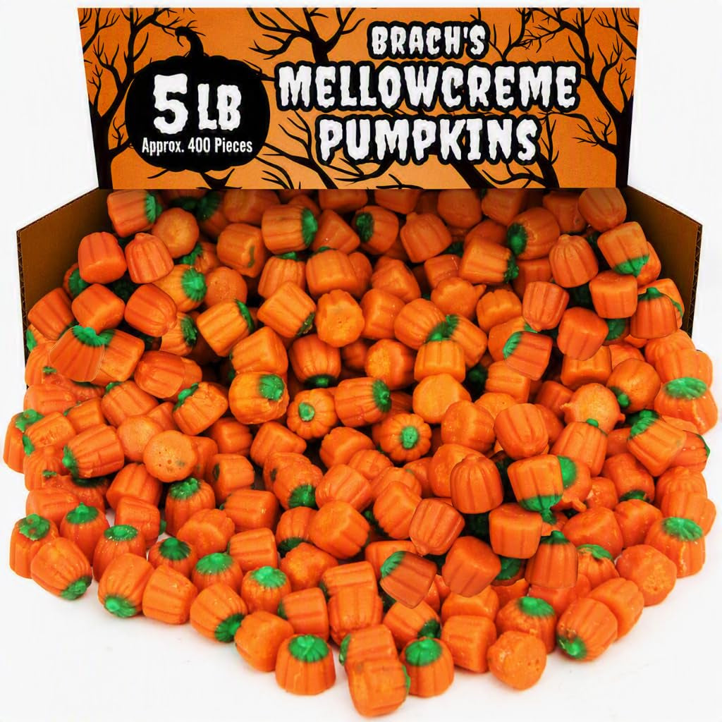 Mellowcreme Pumpkin Candy, Perfect Pumpkin Candies for Halloween Parties (5 Pounds Approx. 400 Pieces)