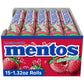 Mentos Chewy Mint Candy Roll, Strawberry, 14 Pieces per Roll, 15 Count Pack