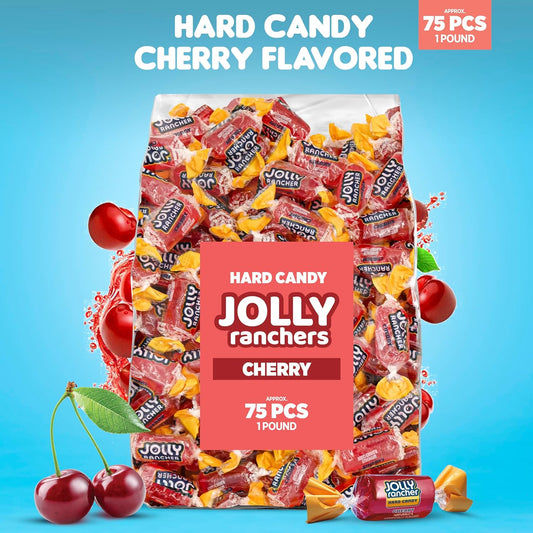 Cherry Jolly Ranchers Hard Candy – Original Flavor – 1 LB Bulk Bag (Approx. 75 Pieces)