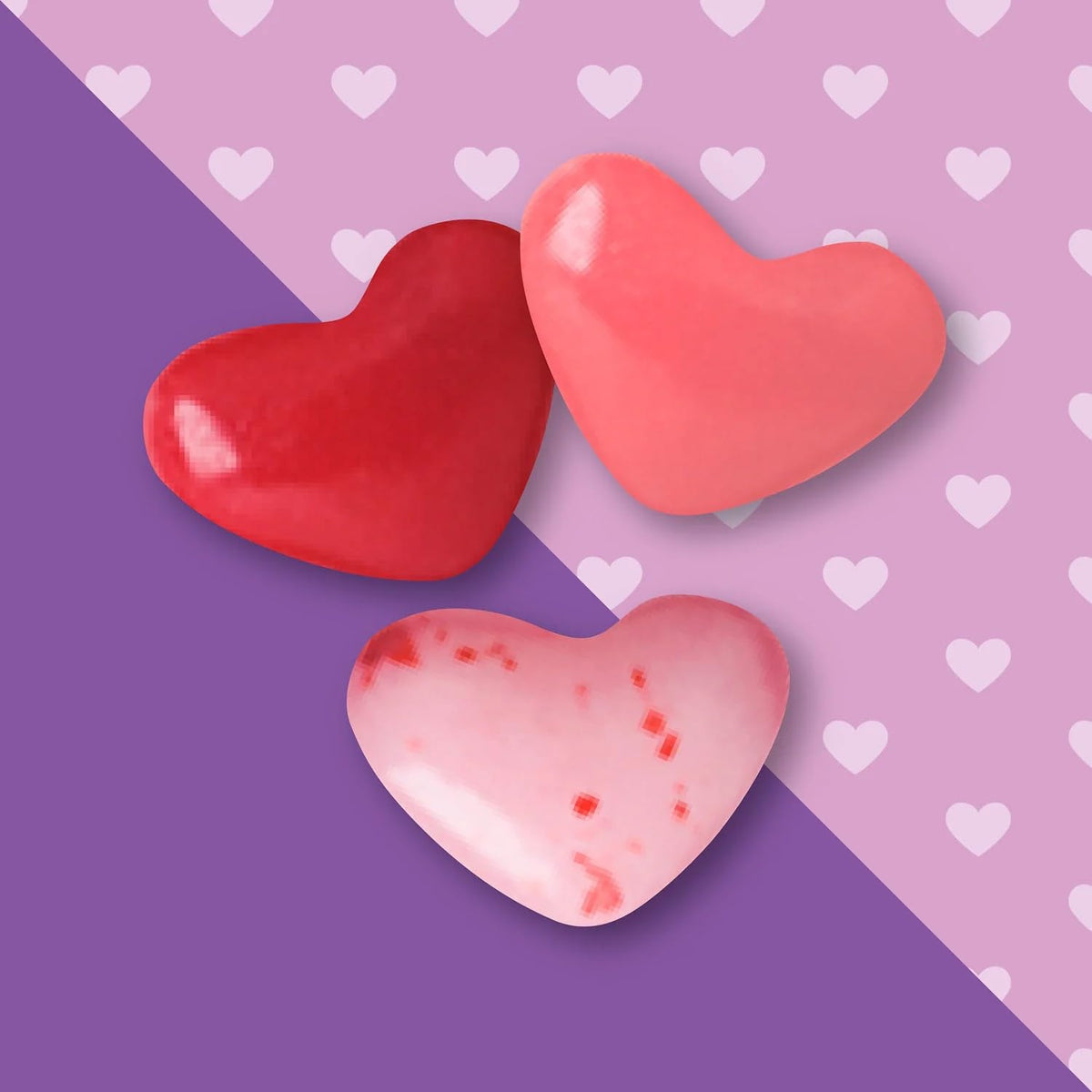 Bulk Heart Shaped Jelly Beans Valentine’s Day Candy 3 Pound - Assorted Fruit Flavors, Festive Red & Pink Candy Hearts