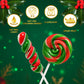 12 Twisty & 12 Swirl Festive Red-And-Green Lollipops with Red Ribbon Bow