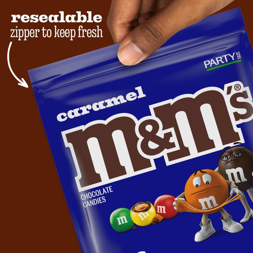 Caramel Milk Chocolate Candy Bulk Pack, Party Size, 34 Oz Resealable Bag for Parties, Baking and Sharing