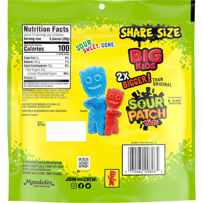 Sour Patch Kids, Big Kids Soft and Chewy Gummy Candy, Share Size, 12 Ounce